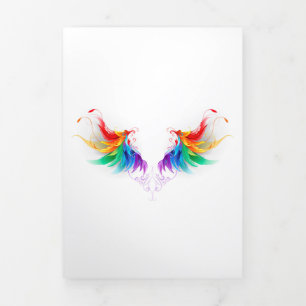 Fluffy Rainbow Wings Tri-Fold Announcement