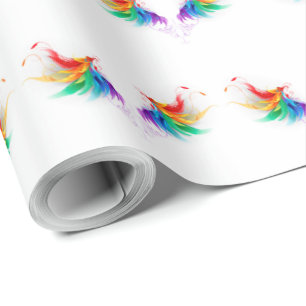 Fluffy Rainbow Wings Wrapping Paper