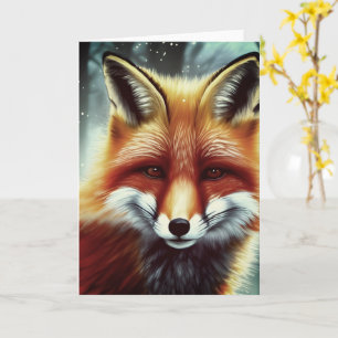 Fluffy Red Fox Portrait Card