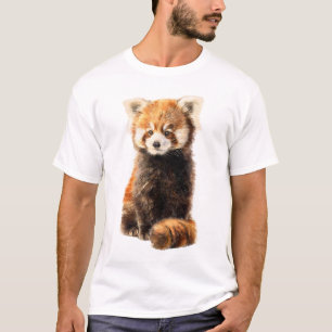 Fluffy Red Panda Realistic Fur Illustration Men T-Shirt