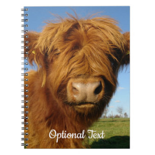 Fluffy Scottish Highland Cow - Blue Sky Notebook