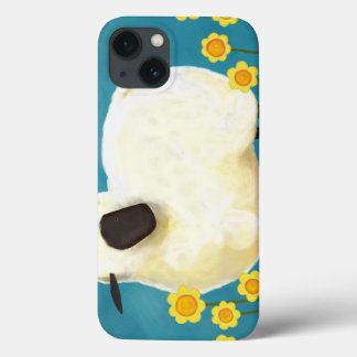 Fluffy Sheep and Yellow Flowers iPhone 13 Case