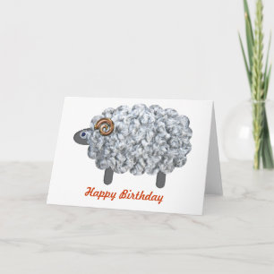 Fluffy Sheep Birthday Card