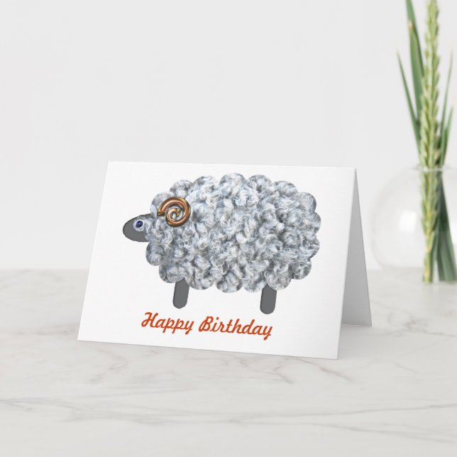 Fluffy Sheep Birthday Card (Front)