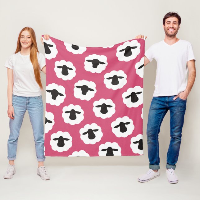 Fluffy Sheep Fibre Love Knit Crochet Fleece Blanket (In Situ)