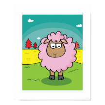 Fluffy Sheep Illustration | Kids Farm Animal Art