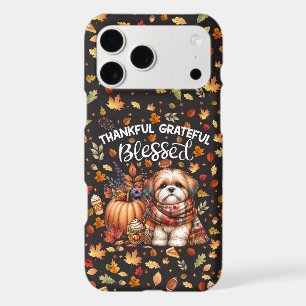 Fluffy Shih Tzu Autumn Plaid Scarf Pumpkin Starry