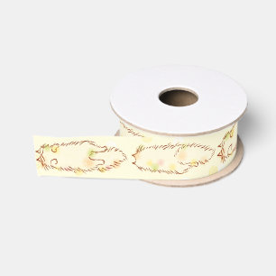 Fluffy Sleepy Cat Grosgrain Ribbon