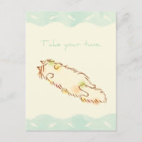 Fluffy Sleepy Cat Take your time