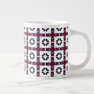 Fluffy Squares Floral Large Coffee Mug