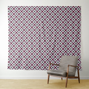 Fluffy Squares Floral Tapestry