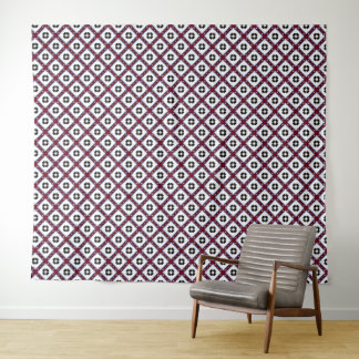 Fluffy Squares Floral Tapestry