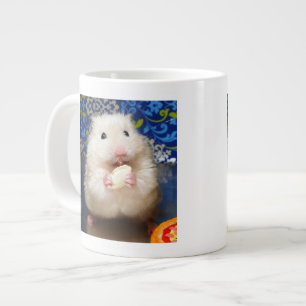 Fluffy syrian hamster Kokolinka eating a seed Large Coffee Mug