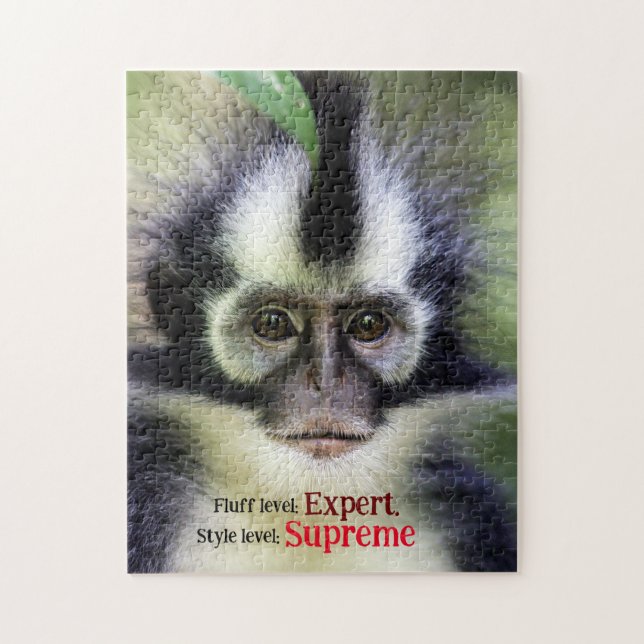 Fluffy Thomas Leaf monkey Jigsaw Puzzle (Vertical)