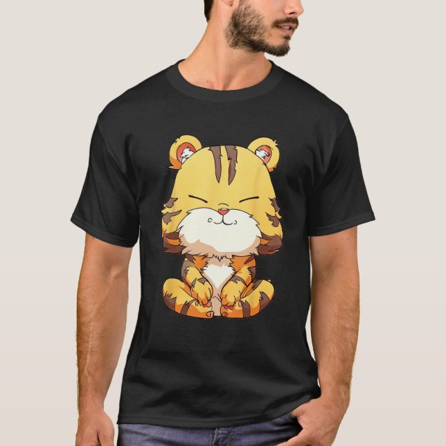 Fluffy Tiger Zen  Pamper Yourself T-Shirt (Front)