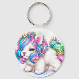 Fluffy Unicorn Puppy  Key Ring