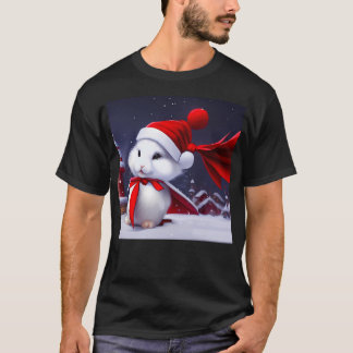 Fluffy White Christmas Bunny Rabbit In The Northpo T-Shirt