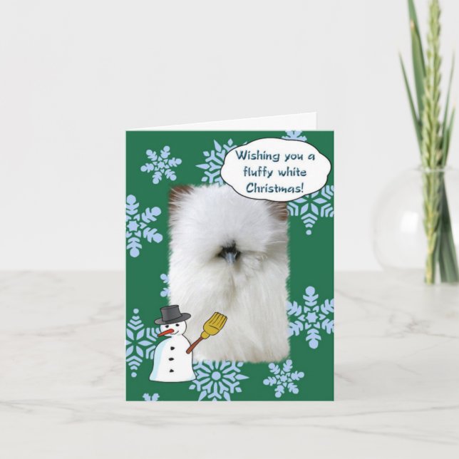 Fluffy White Christmas Holiday Card (Front)