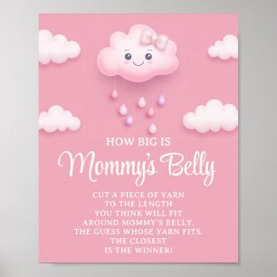 Fluffy white cloud nine How big Mummy's belly game Poster