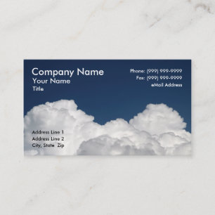 Fluffy White Clouds Against Clear Blue Sky Business Card