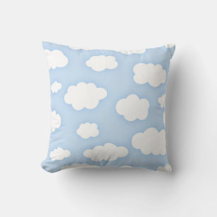 Fluffy white clouds cushion