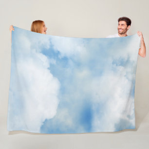 Fluffy White Clouds Fleece Blanket