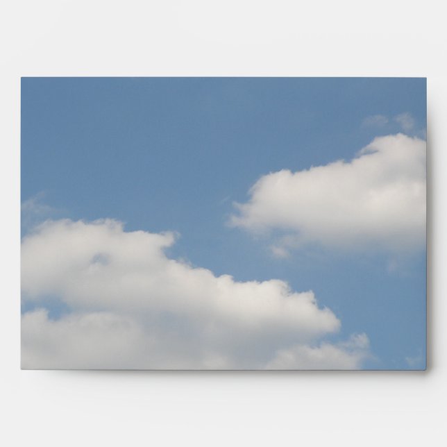Fluffy White Cumulus Clouds Envelopes (Front)