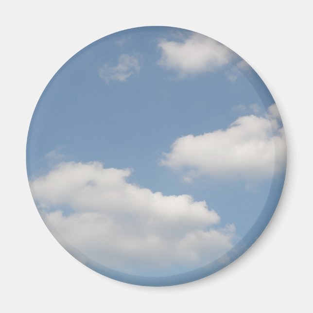Fluffy White Cumulus Clouds Magnet (Front)