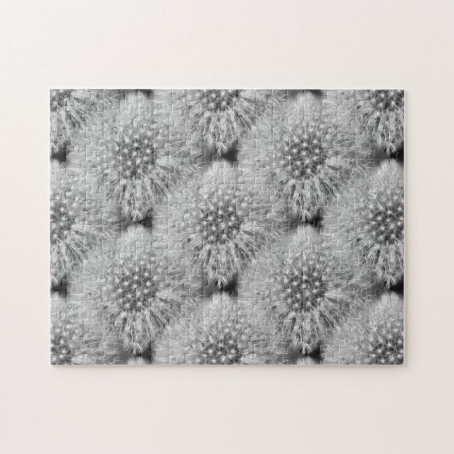 Fluffy White Dandelion Flowers Nature Jigsaw Puzzle (Horizontal)