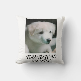 "Fluffy White Puppy Charm" Cushion