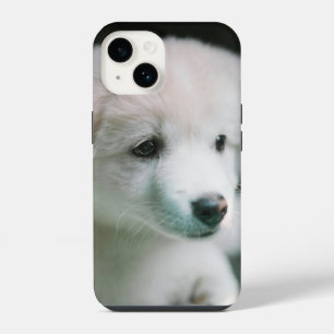 "Fluffy White Puppy Charm" iPhone 14 Case