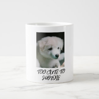 "Fluffy White Puppy Charm" Large Coffee Mug