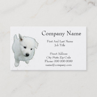 Fluffy White Puppy Photograph Business Card