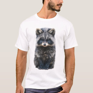 Fluffy Woodland Racoon Illustration Men T-Shirt