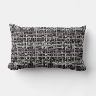 Fluffy Woven Graphic Fabric Grey Lumbar Cushion