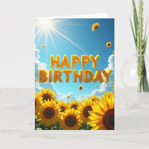 Fluffy Yellow Birthday Card