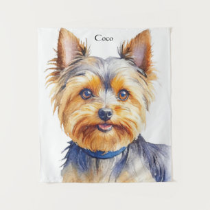Fluffy Yorkshire Terrier Soft and Gentle Dog Art Tapestry