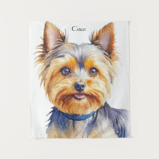 Fluffy Yorkshire Terrier Soft and Gentle Dog Art Tapestry
