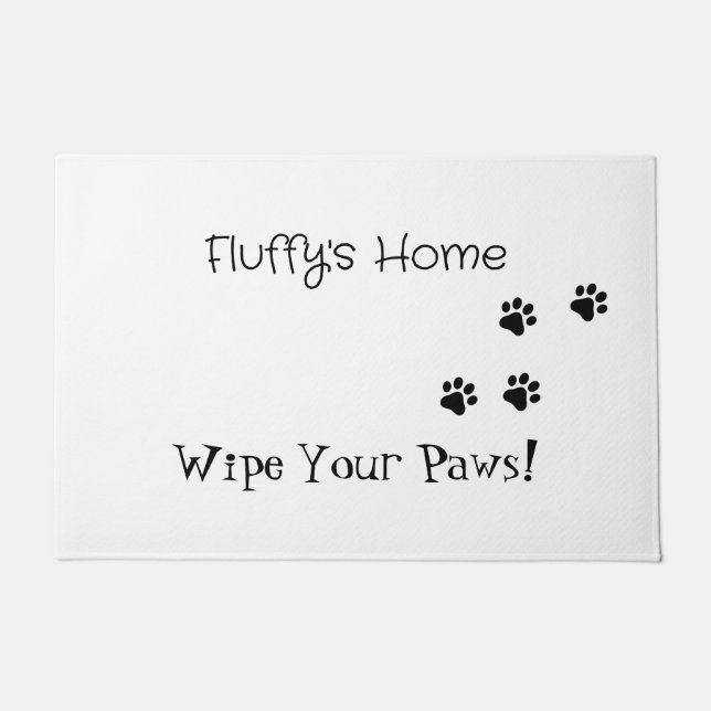 Fluffy's Home – Wipe Your Paws! 🐾 Doormat (Front)
