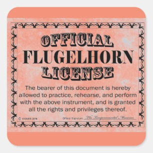 Flugelhorn License Square Sticker