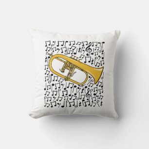 Flugelhorn Musical Notes Brass Music Teacher Cushion
