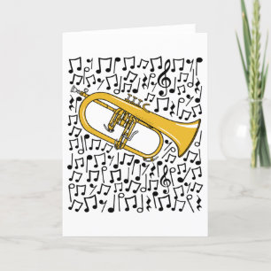 Flugelhorn Musical Notes Hornist Brass Musician