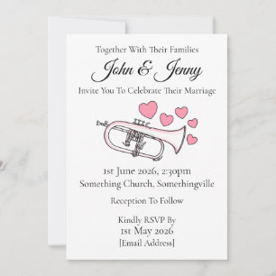 Flugelhorn Wedding Invitation Brass Musicians