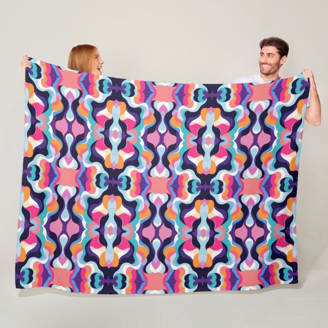 Fluid abstract 3 fleece blanket (In Situ)
