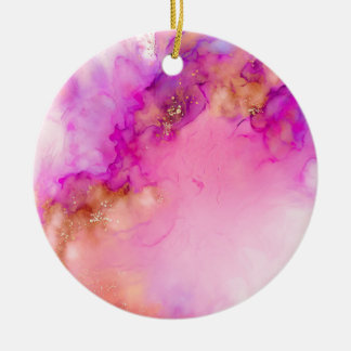 Fluid Abstract Alcohol Ink |  Ceramic Ornament
