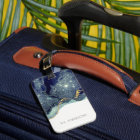 Fluid Abstract Alcohol Ink Gold Navy Glitter