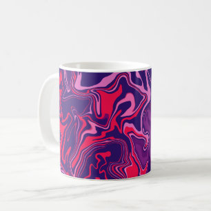 Fluid Abstract Art in Red, pink, and Purple Coffee Mug
