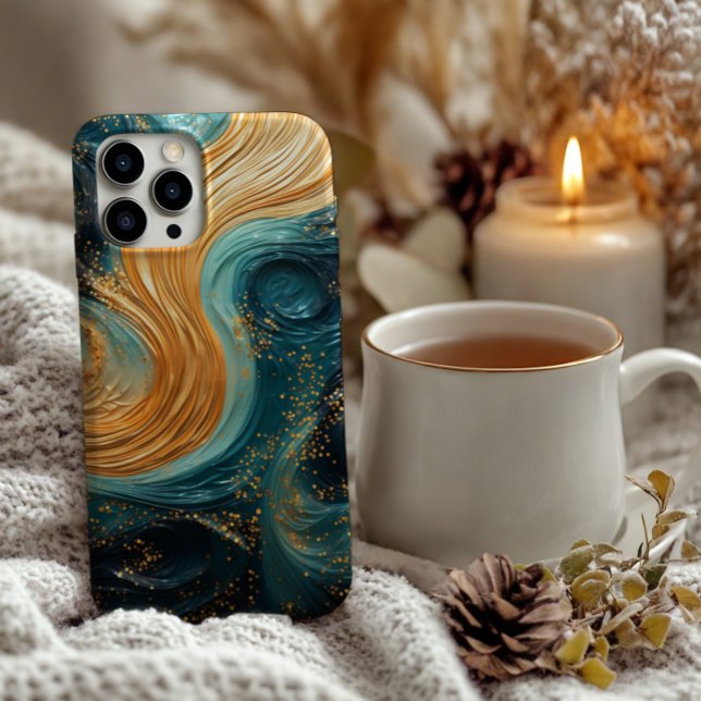 Fluid Abstract Paint and Glitter Design iPhone Case (Creator Uploaded)