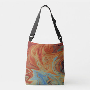 Fluid abstract pattern crossbody bag