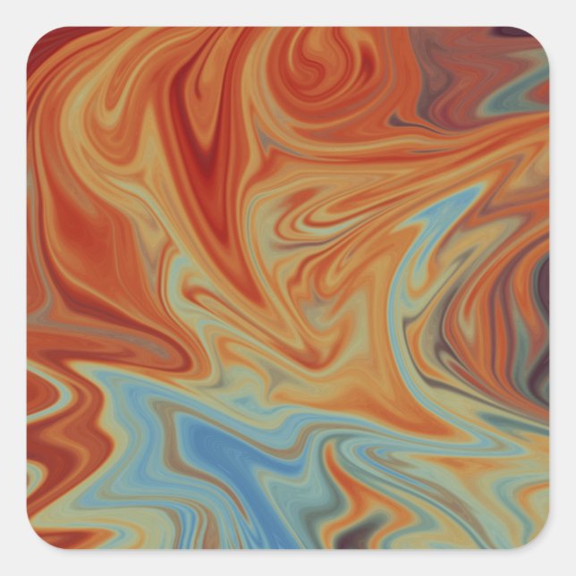 Fluid abstract pattern square sticker (Front)
